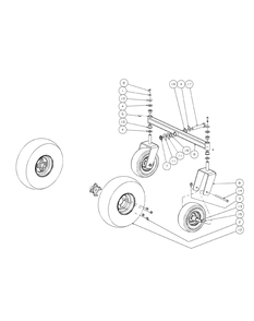 Front Caster And Tire Assembly 44-Inch Diagram and Parts List for ENFORCER44 53AH3AGF050-20HP Cub Cadet Lawn Tractor